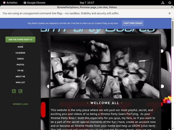 XtremePartyGoers Members Password