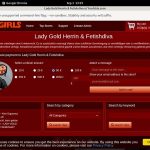 LadyGoldFetishdiva Login Details